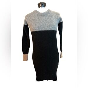 Madewell Women's Black Colorblock Sweater Dress Size XXS Gray, Black & Beige